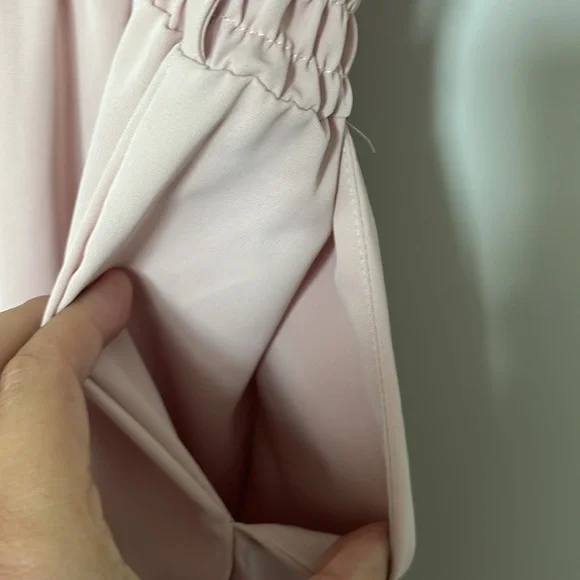 Women's Blush Pink Short-Sleeve Jumpsuit - Picture 4 of 10